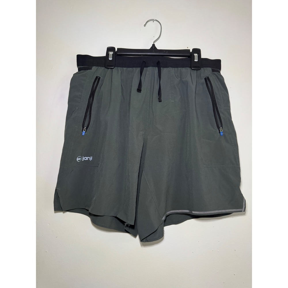 Janji Mens AFO Vent Multi Shorts Dark Olive Green Running Training Size Medium